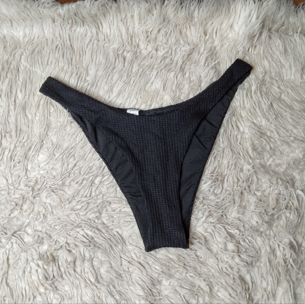 Aerie Waffle Super High Cut Cheekiest Bikini Bottom Size S - Picture 5 of 7